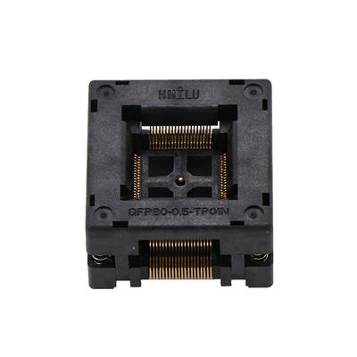 Qfp80 Aging Test Seat 0.5mm Spacing Chip Programming Adapter Pin Gold Plating Strip Grounding Chip Size 12 × 12mm