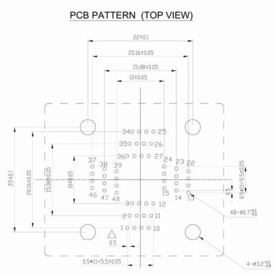 QFP48 TQFP48 LQFP48 Open top Pitch 0.5mm Programmer Socket FPQ-48-0.5-06 Test Flash Adapter Conversion Block