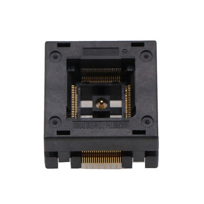 Qfp80 Socket High Temperature Aging Resistant Seat Size 12 × 12mm Programming Adapter 0.5 Spacing