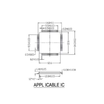 Qfp80 Aging Test Seat 0.5mm Spacing Chip Programming Adapter Pin Gold Plating Strip Grounding Chip Size 12 × 12mm