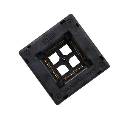 Qfp80 Aging Test Seat 0.5mm Spacing Chip Programming Adapter Pin Gold Plating Strip Grounding Chip Size 12 × 12mm