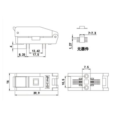 Jfp8-1.27 Burning Seat Ic Test Seat Spacing 1.27mm Aging Seat Chip Width 7.0mm High Quality Programmer Adapter Socket
